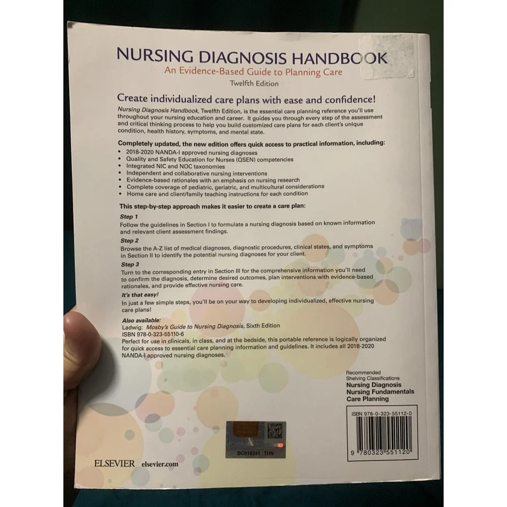 Elsevier Nursing Diagnosis Handbook Evidence-Based Guide 12th Ed 2019 Paperback